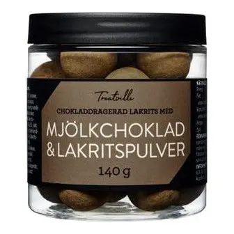 Treatville Mjölkchoklad och Lakritspulver - Milkchocolate with Liquorice powder 140 g