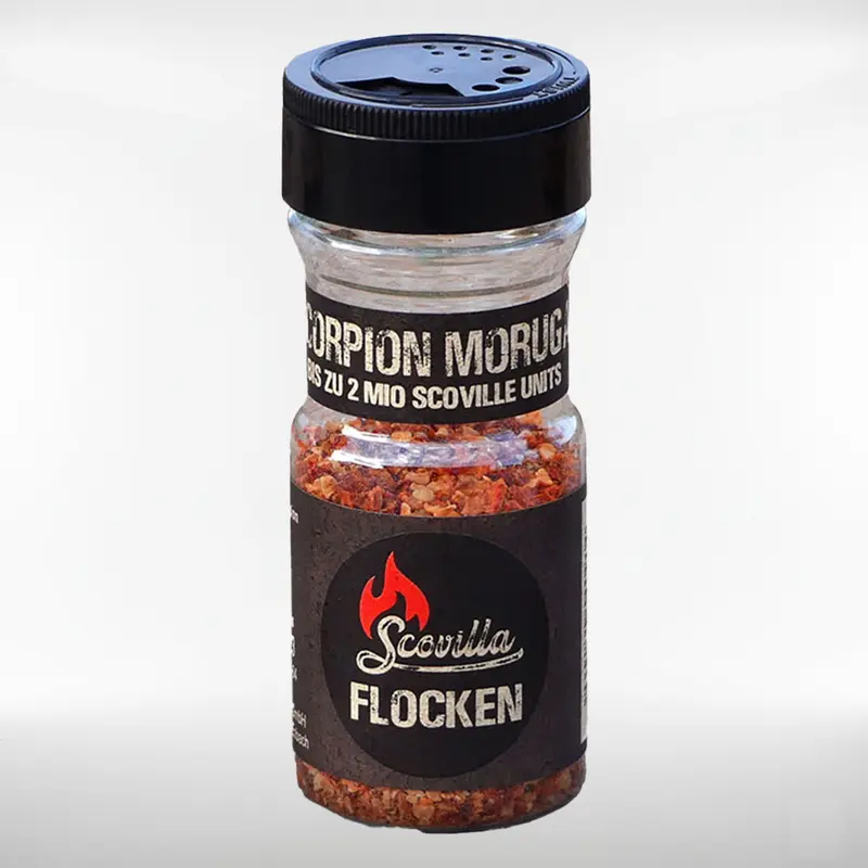 Trinidad Scorpion Moruga Red Chiliflocken | feurig scharf - im Shaker | 25 g