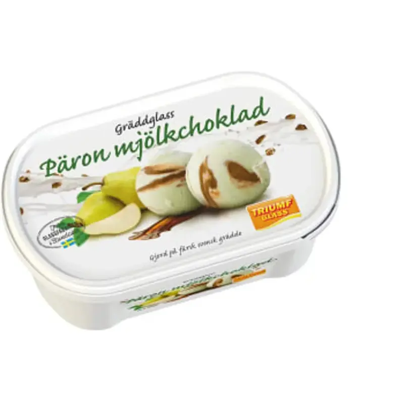 Triumf Glass Gräddglass Päron & mjölkchoklad - Ice cream Pear & Milkchocolate - 500ml