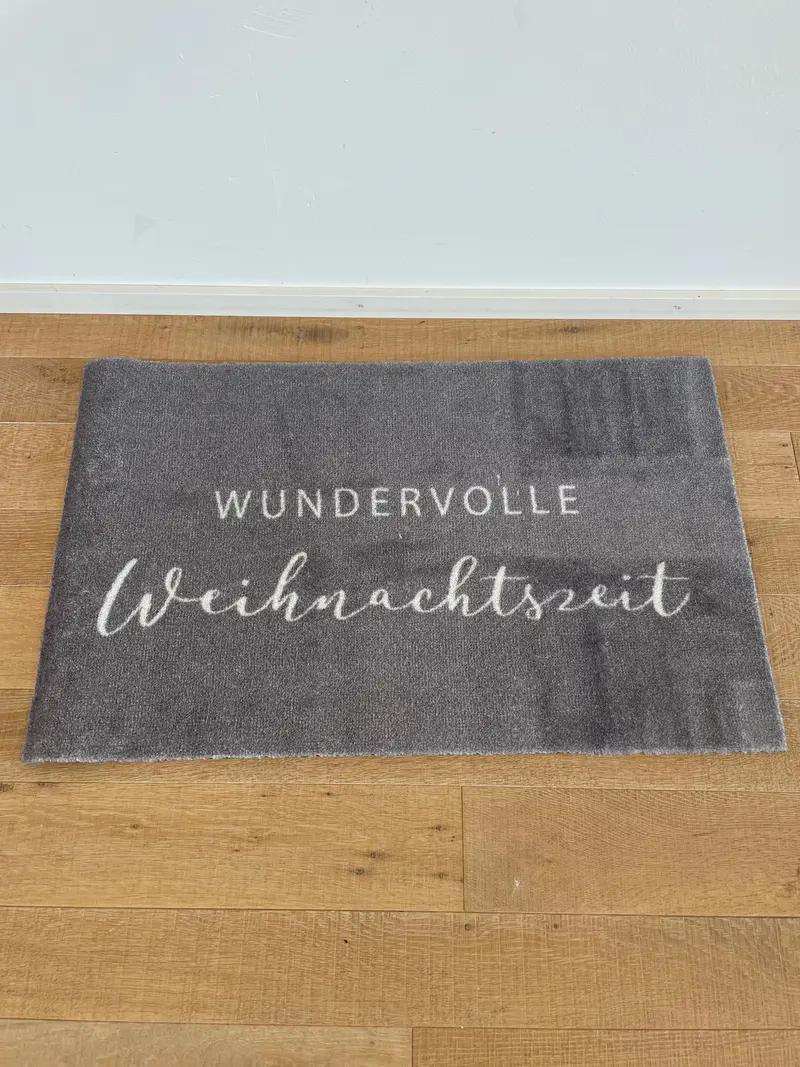 Türvorlage grau Weihnachtszeit waschbar