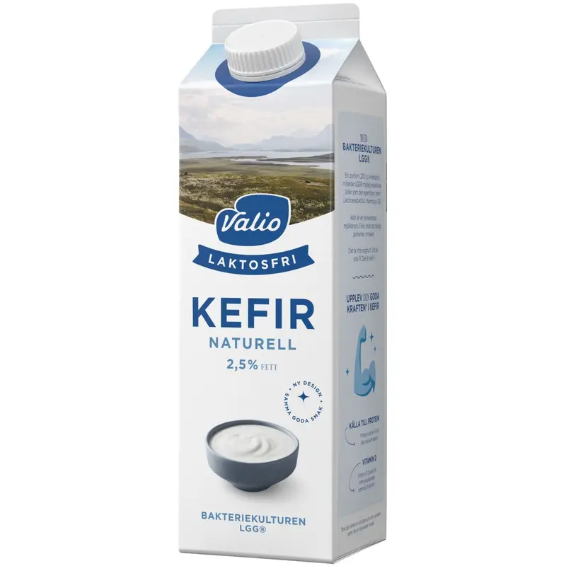 Valio Kefir Naturell Laktosfri 2,5% – Natural Lactose-Free Kefir 2.5% - 1000g