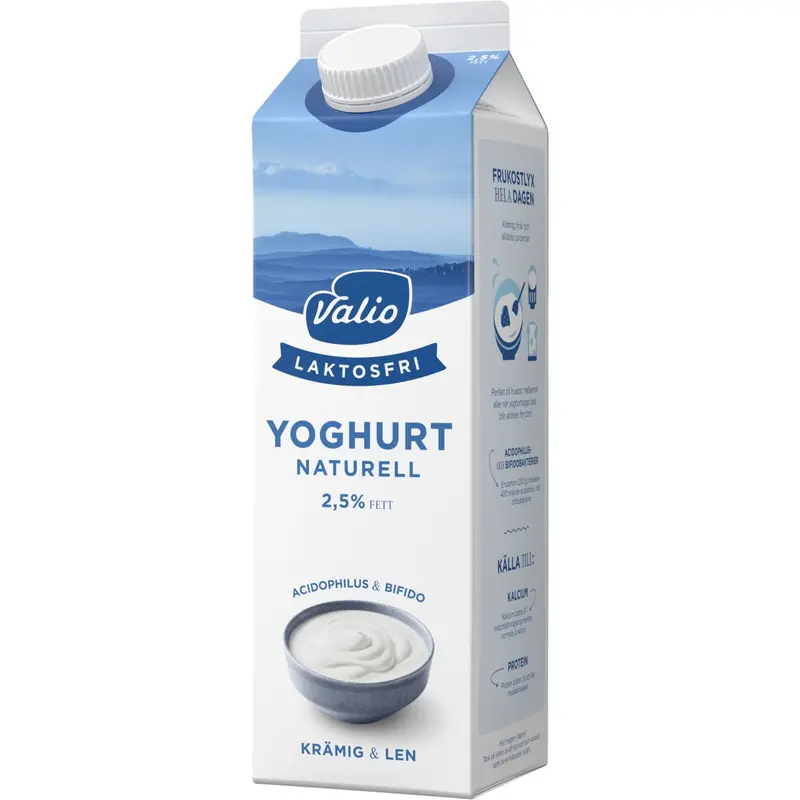 Valio Yoghurt Naturell Laktosfri 2,5% – Natural Lactose-Free Yogurt 2.5% - 1l