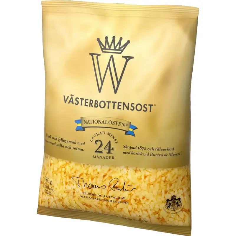 Västerbottensost Ost Riven 24mån - Cheese Grated 24 months - 120g