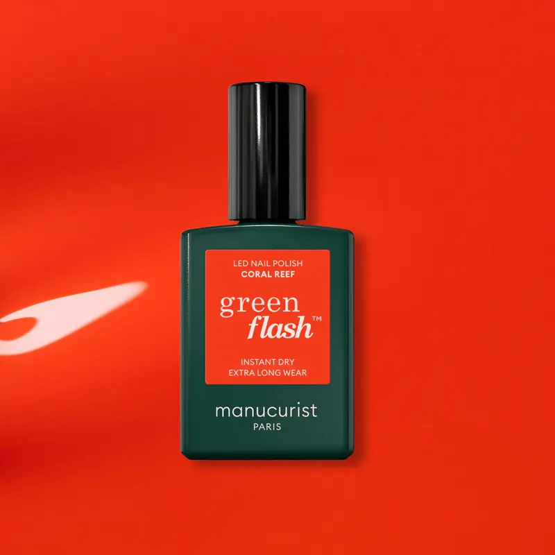 Vernis à ongles semi-permanent orange rouge (Coral Reef)