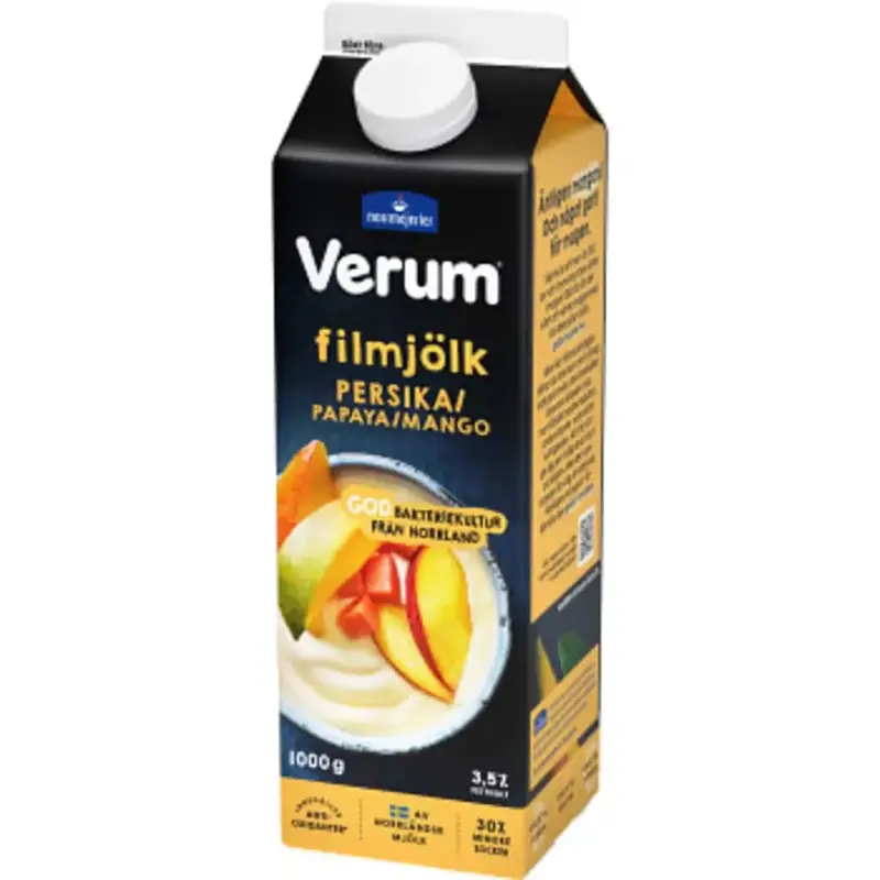 Verum Filmjölk Persika Papaya Mango 3,6% - Soy milk Peach Papaya Mango 3.6% - 1l