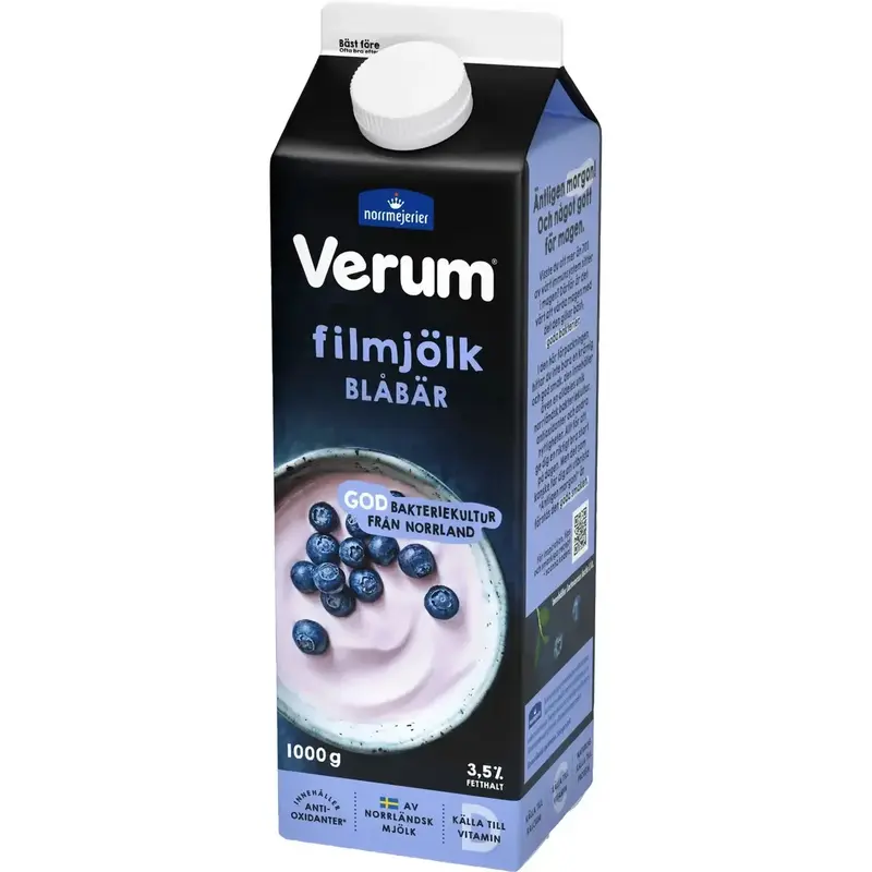 Verum Hälsofil Blåbär 3,5% - Blueberry Buttermilk 1 L