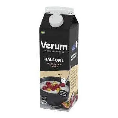 Verum Hälsofil Hallon Passion & Vanilj 3,5% - Raspberry, Passion & Vanilla Buttermilk 1 L