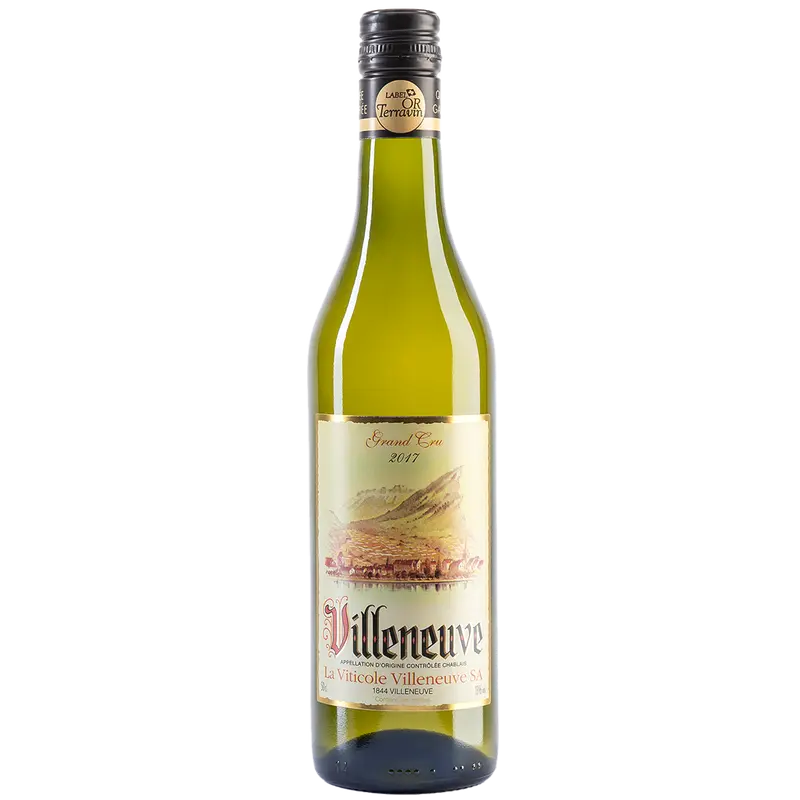 Villeneuve Grand Gru Chablais AOC label Terravin