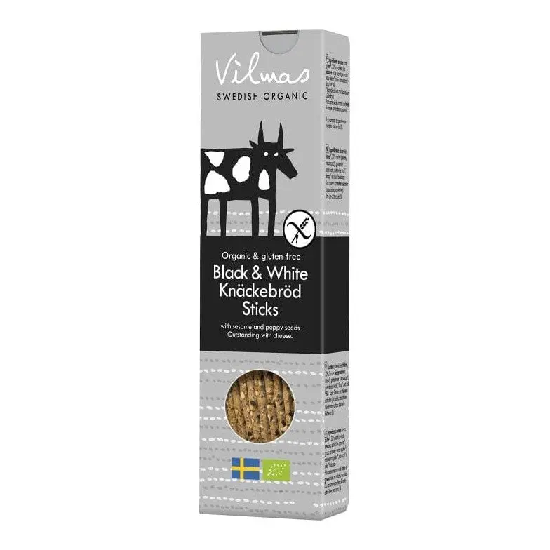 Vilmas Black & White Knäckebröd Sticks EKO - Crispbread Sticks Gluten-free 120g
