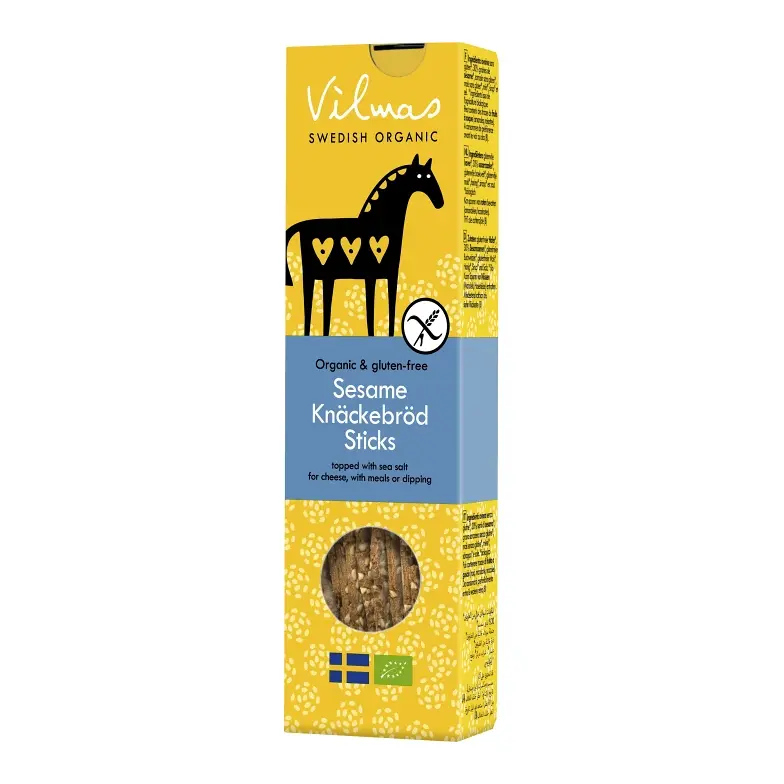 Vilmas Sesam Knäckebröd Sticks EKO - Sesam Crispbread Sticks Gluten-free 120g
