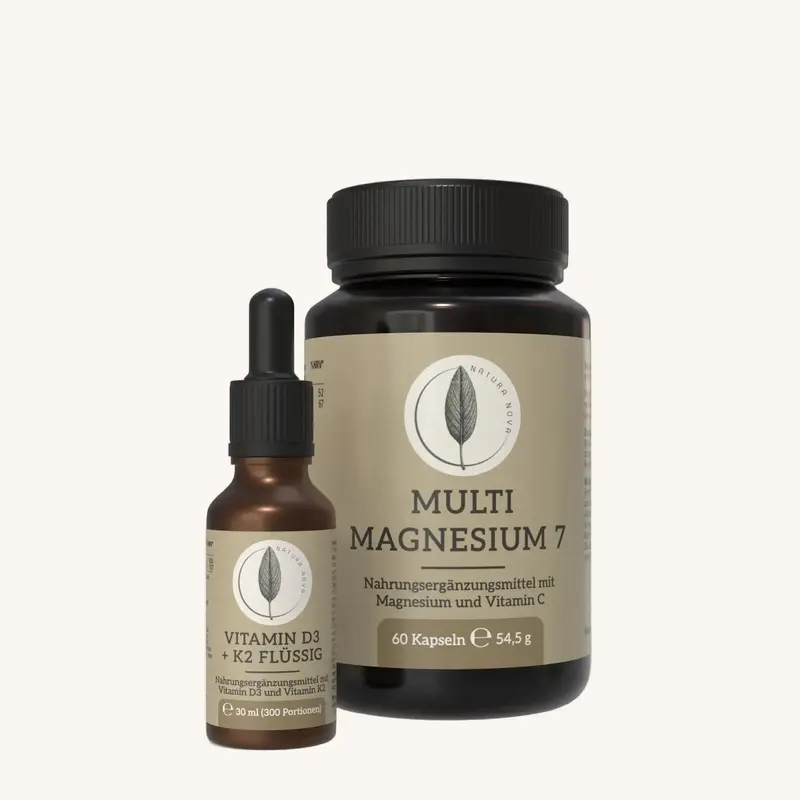 Vitamin D3+K2 Flüssig & Multi Magnesium 7 Kapseln