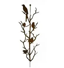 Vögel rost auf Ästen mit Kugel H 120cm