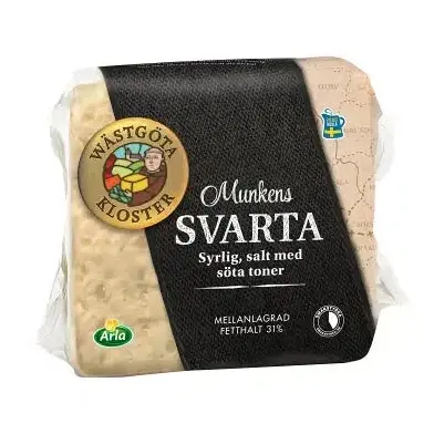 Wästgöta-Kloster Munkens Svart Mellanlagrad 31% - Medium Matured Cheese app. 800g