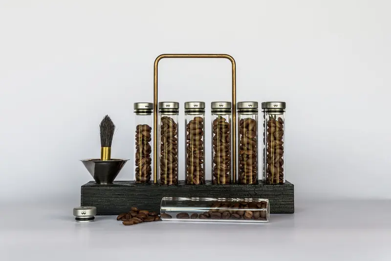 Weber Workshops Bean Cellar – 12er Single-Dosing-Set in schwarz geflammter Eiche