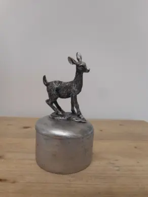 Weihnachtsdose silber Bambi