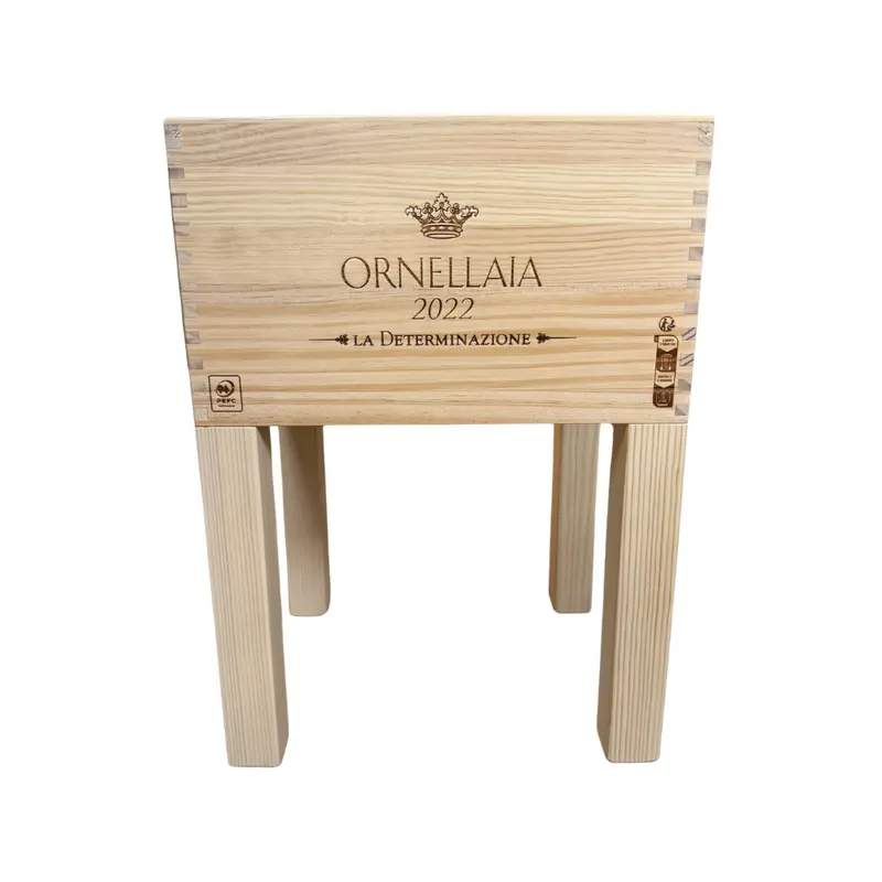 Weinkisten-Hocker "ORNELLAIA 2022" - Unikat