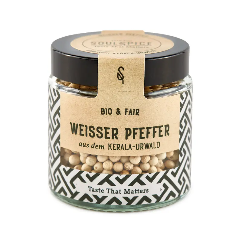 Weisser Urwald Pfeffer, ganz, Gewürz Bio
