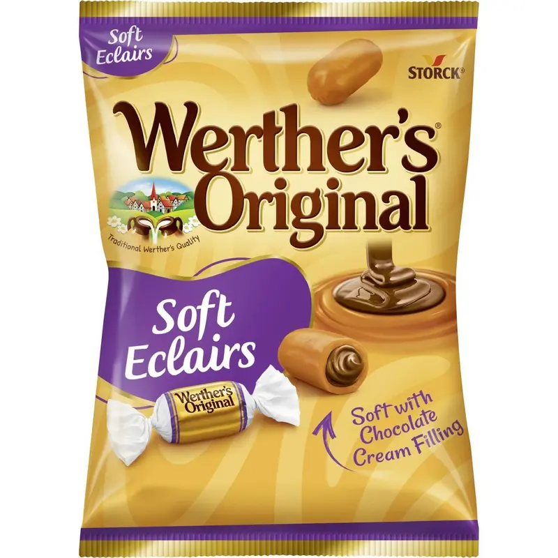 Werther's Original Godispåse Gräddkola Mjuk Eclair - Soft Cream Toffee Eclairs - 125g