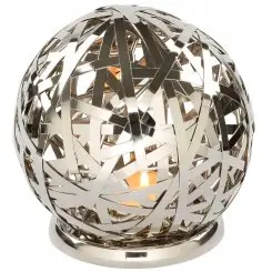 Windlicht Kugelform vernickelt D 17cm