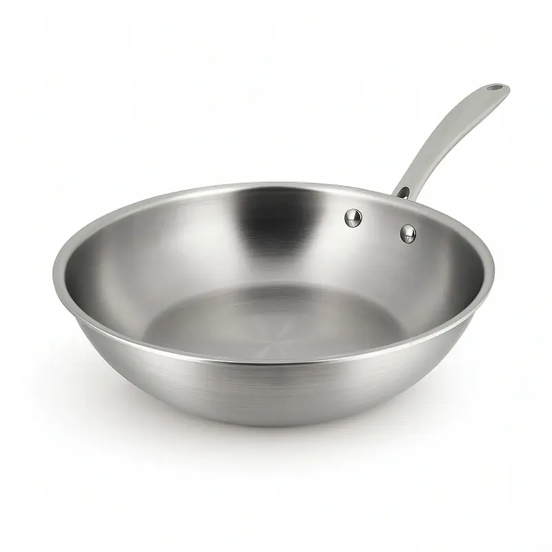 Wok en acier inoxydable 28cm