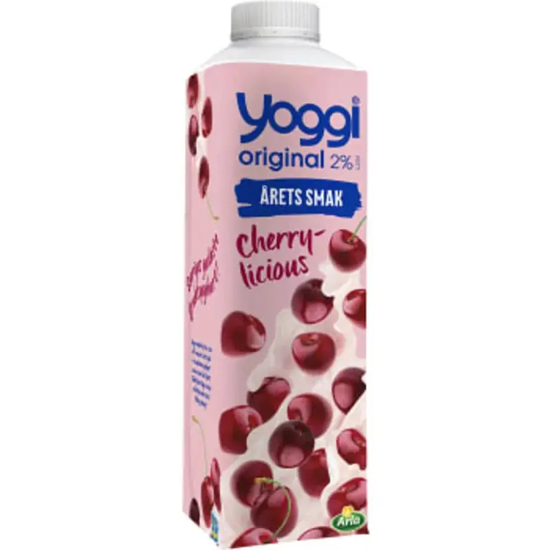 Yoggi Yoghurt Original Körsbär 2%- Yoghurt Original Cherry 2% 1l