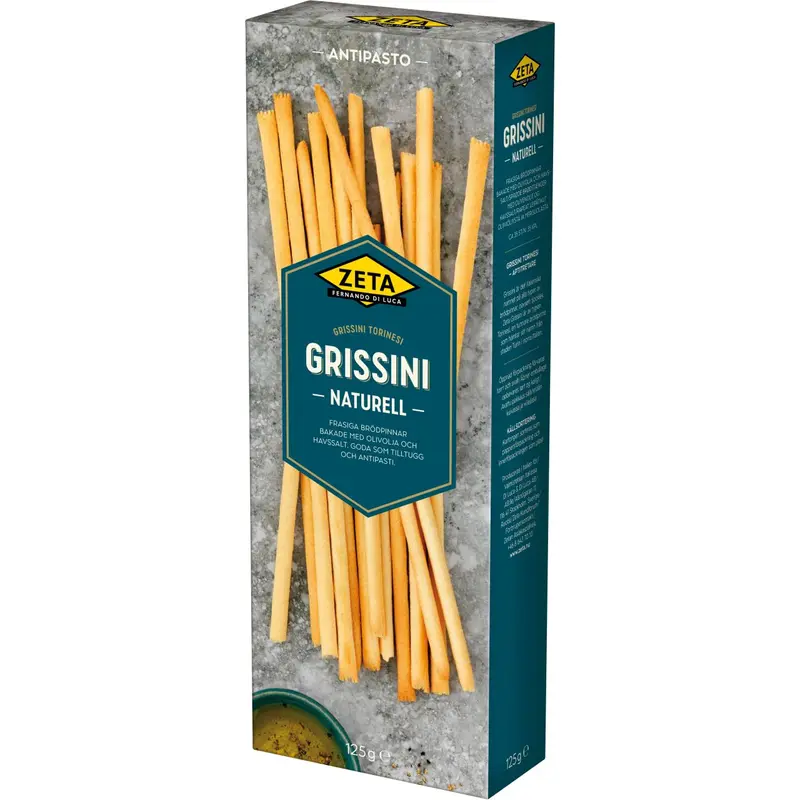 Zeta Grissini Naturell – Classic Grissini Breadsticks - 125g