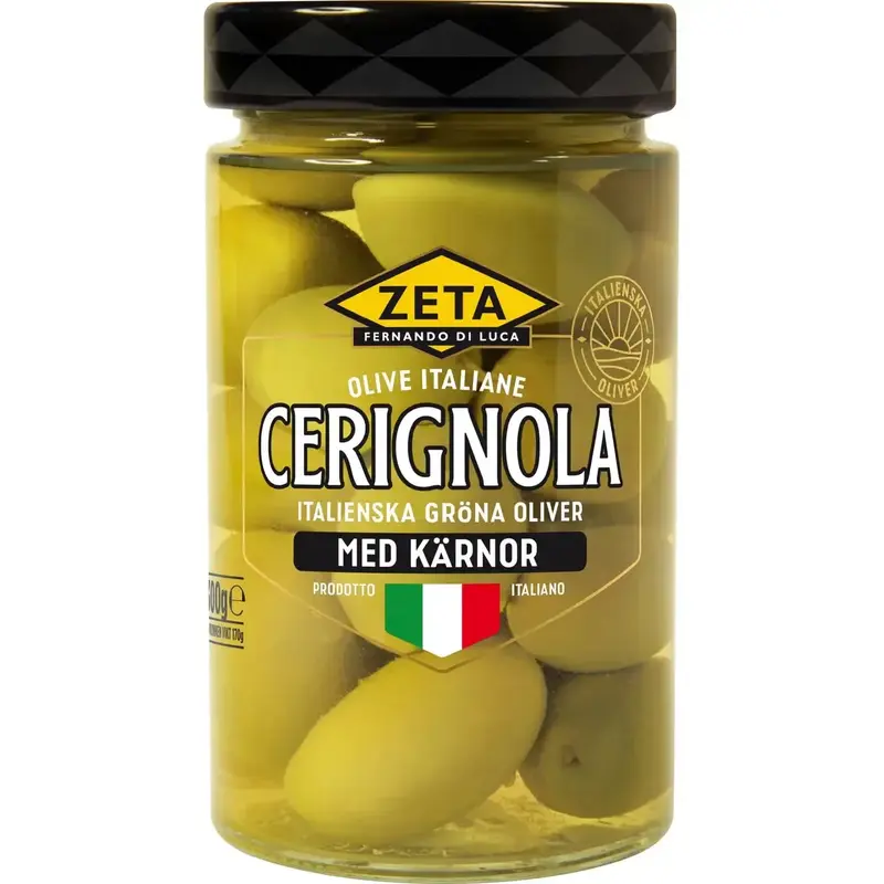 Zeta Oliver Cerignola med kärnor - Olives with seeds - 170 g