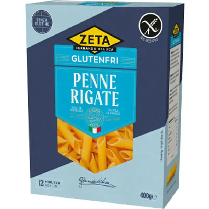 ZETA Penne Rigate Glutenfri - Penne Rigate Gluten Free - 400g