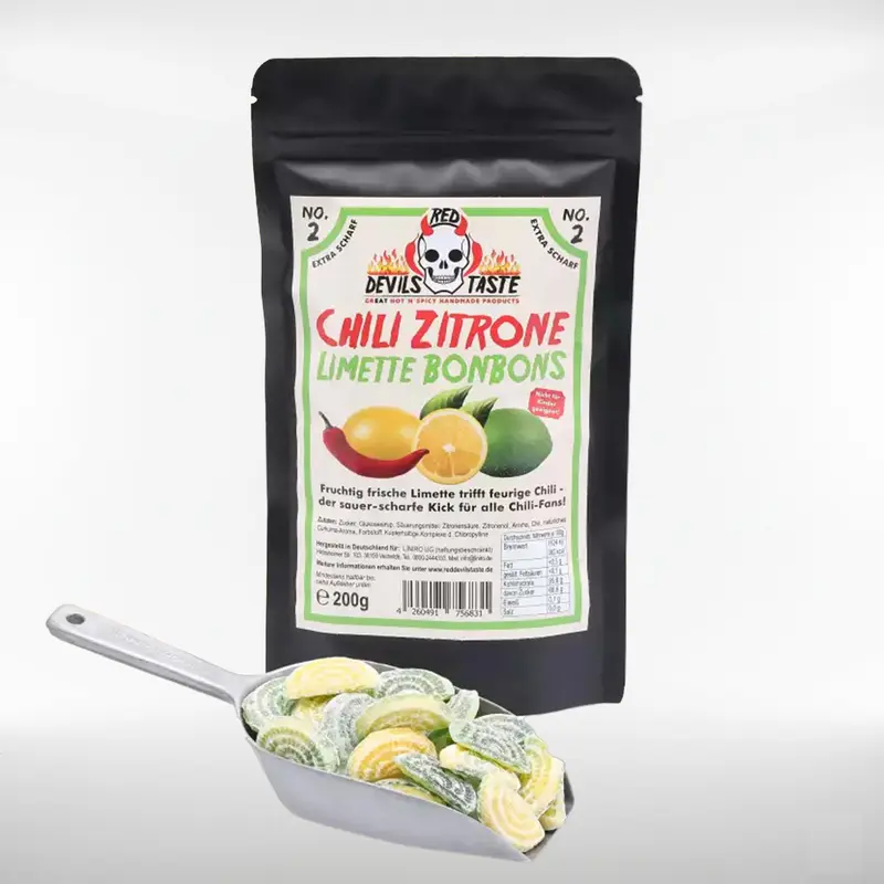 Zitronen-Limetten Chili Bonbons | extrascharf | 200 g