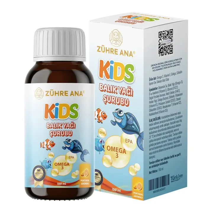Zühre Ana Kids Omega 3 Fischöl-Sirup – mit Orangengeschmack