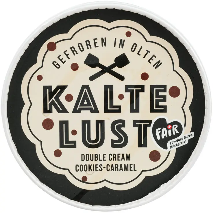 一 Kalte Lust Doppelrahm-Cookies-Karamell Glace