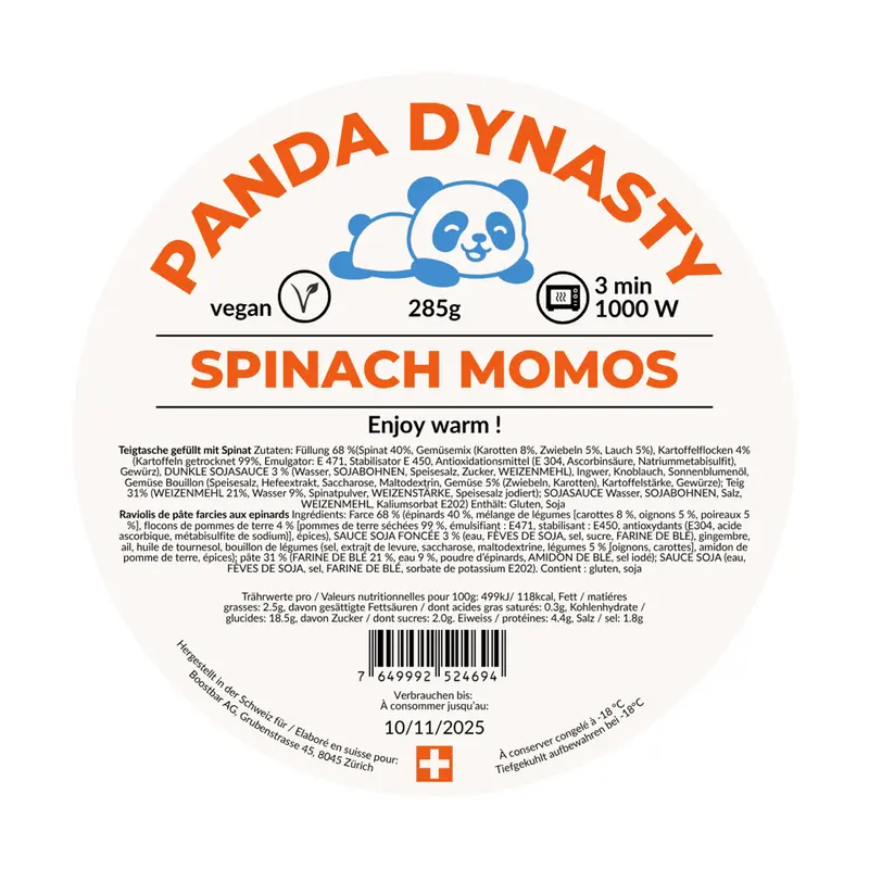 一 Panda Dynasty Spinach Momos